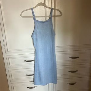 Baby blue knit mini dress from ZARA